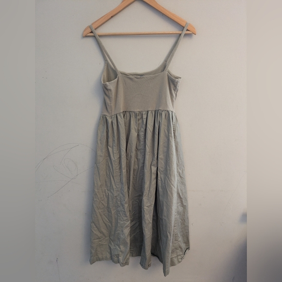 Old Navy Olive Green Midi Cotton Tank Dress Size M - Picture 3 of 4